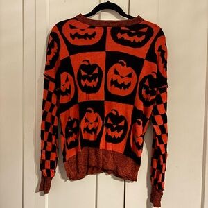 Halloween Pumpkin Sweater - Orange and Black